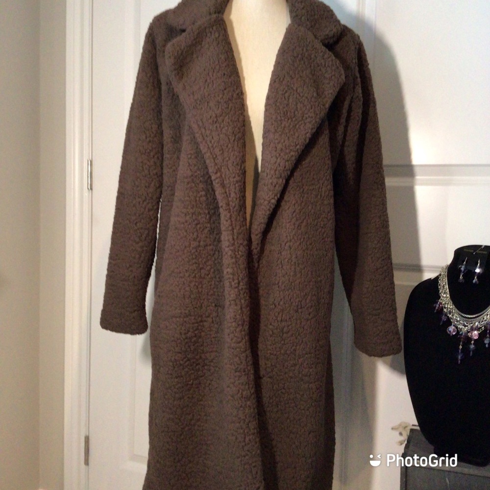 Women's Teddy Long Coat - Brown